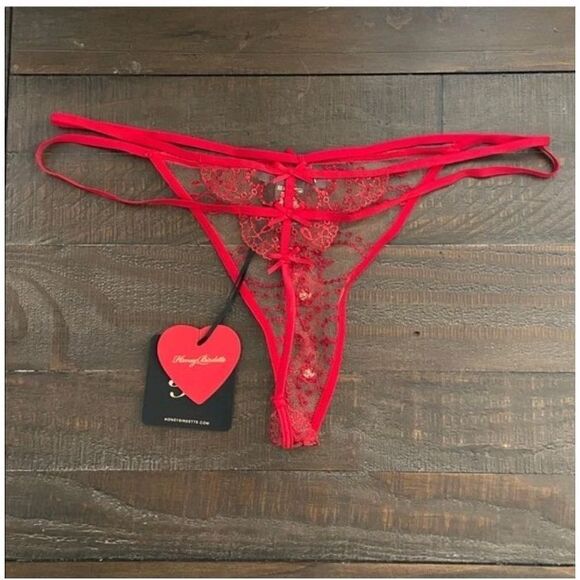 Honey Birdette Adora Bra & Thong Set 34B, M Open crotch - Picture 6 of 12